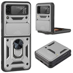 Cover per fotocamera scorrevole Custodia protettiva per telefono in TPU + PC, For Samsung Galaxy Z Flip4