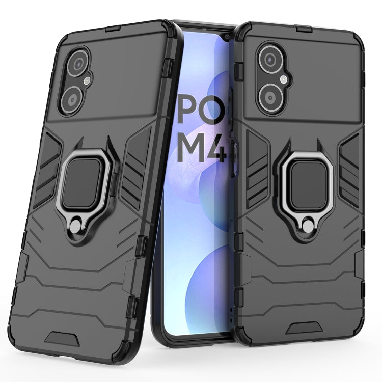 Custodia antiurto per PC + TPU con supporto per anello magnetico, For Xiaomi Poco M4 5G / Poco M5 5G / 4G