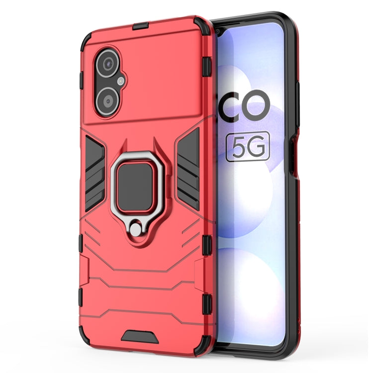 Custodia antiurto per PC + TPU con supporto per anello magnetico, For Xiaomi Poco M4 5G / Poco M5 5G / 4G