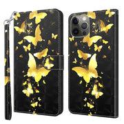 Custodia per cellulare in pelle flip modello pittura 3D, For iPhone 14 Pro, For iPhone 14 Pro Max