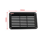 A6788 Copertura del pannello di ventilazione in plastica con feritoia rettangolare nera da 193x122 mm, 193x122mm