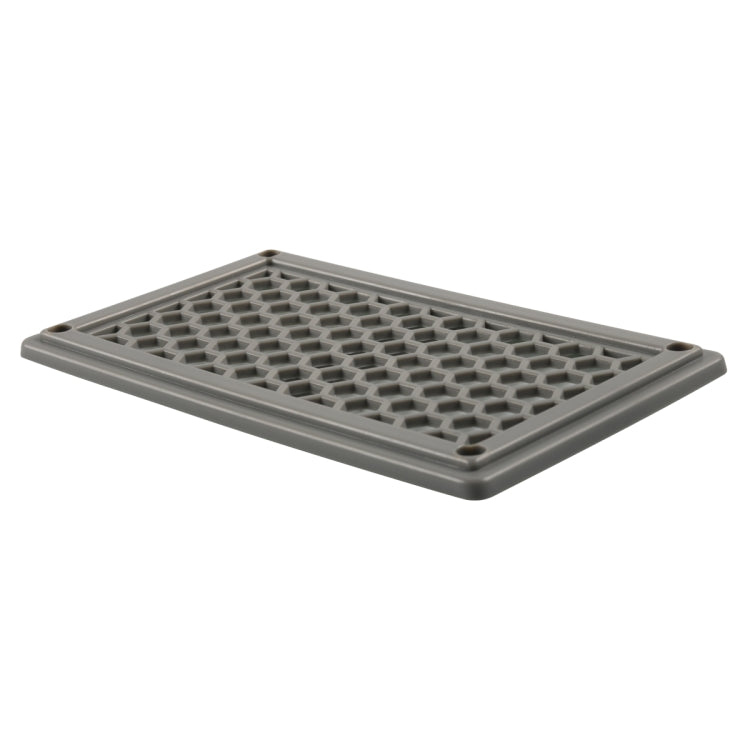 A6790 Copertura del pannello di ventilazione in plastica con griglia rettangolare grigia da 198x114 mm, 198x114mm