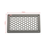 A6790 Copertura del pannello di ventilazione in plastica con griglia rettangolare grigia da 198x114 mm, 198x114mm