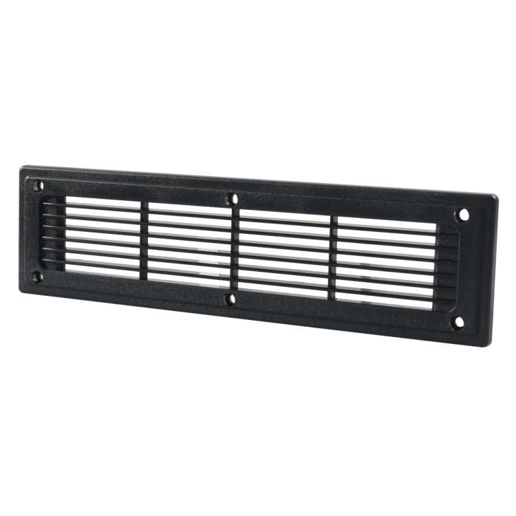 A6792 Copertura del pannello di ventilazione in plastica con ventilazione a feritoia diritta nera da 300x80 mm, 300x80mm