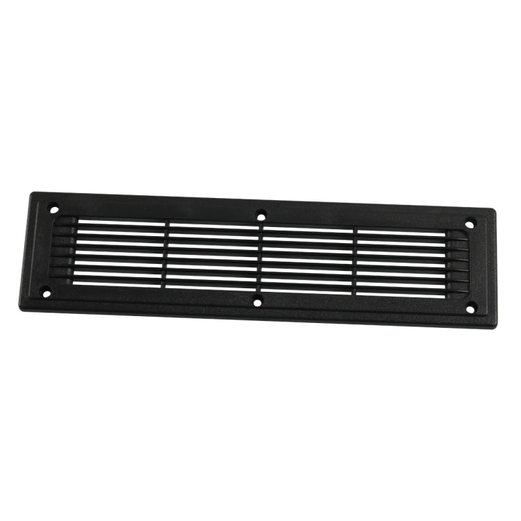 A6792 Copertura del pannello di ventilazione in plastica con ventilazione a feritoia diritta nera da 300x80 mm, 300x80mm