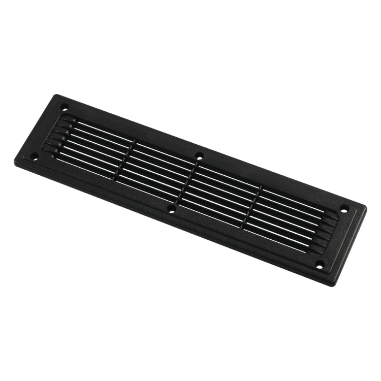 A6792 Copertura del pannello di ventilazione in plastica con ventilazione a feritoia diritta nera da 300x80 mm, 300x80mm