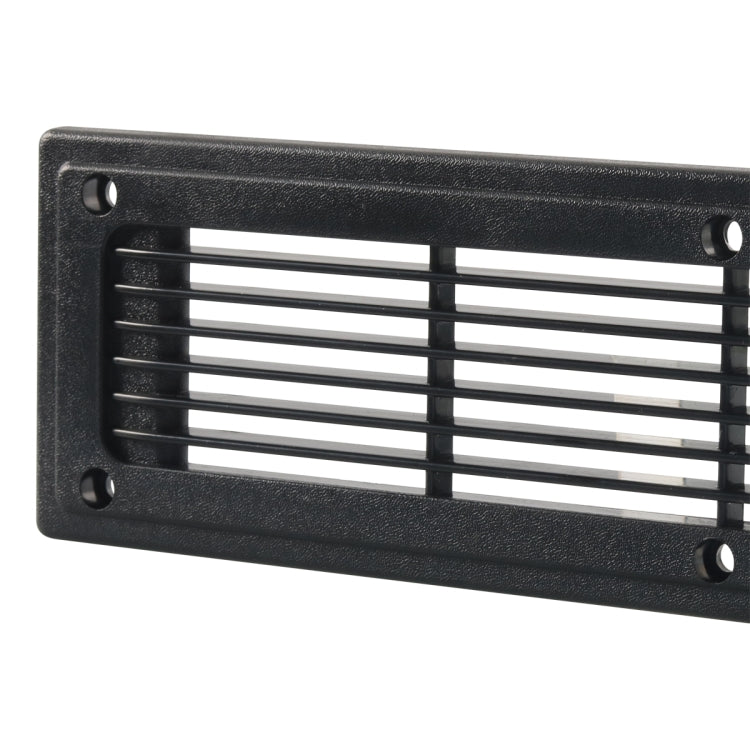 A6792 Copertura del pannello di ventilazione in plastica con ventilazione a feritoia diritta nera da 300x80 mm, 300x80mm