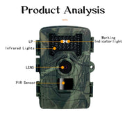 PR2000 Telecamera da 2 pollici con schermo LCD per visione notturna a infrarossi per caccia alla fauna selvatica, PR2000