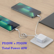 Caricabatterie SDC-40W Dual PD USB-C / Type-C per serie iPhone / iPad, AU Plug