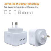 Caricabatterie SDC-40W Dual PD USB-C / Type-C per serie iPhone / iPad, AU Plug