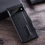 Custodia protettiva per telefono in PC + pelle con supporto in metallo, For Google Pixel 6, For Google Pixel 6 Pro, For Google Pixel 6a, For Google Pixel 7, For Google Pixel 7 Pro