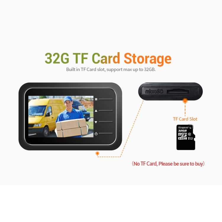 ESCAM C22 Spioncino digitale con schermo da 2,4 pollici, supporto per visione notturna, scheda TF, scatta foto e video, C22