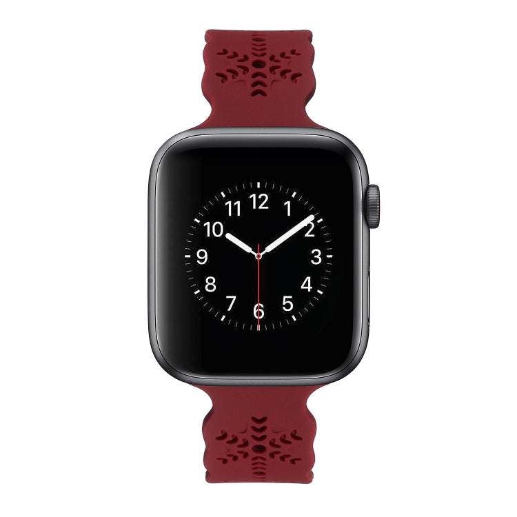 Cinturino in silicone con fiocco di neve per Apple Watch Series, 7 41mm / 6&SE&5&4 40mm / 3&2&1 38mm, 7 45mm / 6&SE&5&4 44mm / 3&2&1 42mm