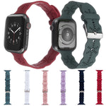 Cinturino in silicone con fiocco di neve per Apple Watch Series, 7 41mm / 6&SE&5&4 40mm / 3&2&1 38mm, 7 45mm / 6&SE&5&4 44mm / 3&2&1 42mm