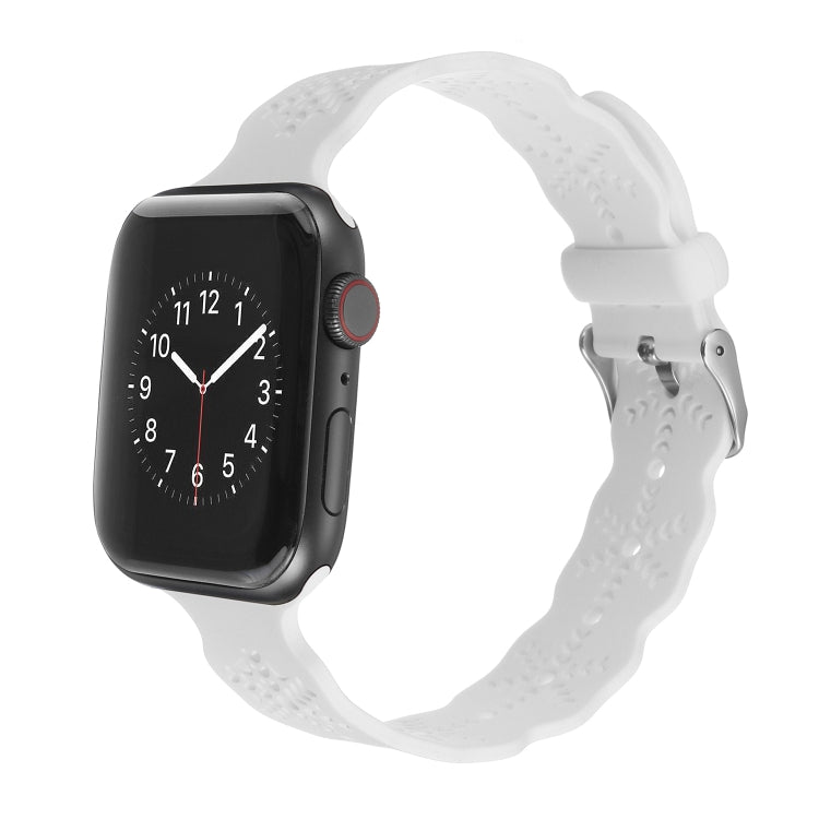 Cinturino in silicone con fiocco di neve per Apple Watch Series, 7 41mm / 6&SE&5&4 40mm / 3&2&1 38mm, 7 45mm / 6&SE&5&4 44mm / 3&2&1 42mm