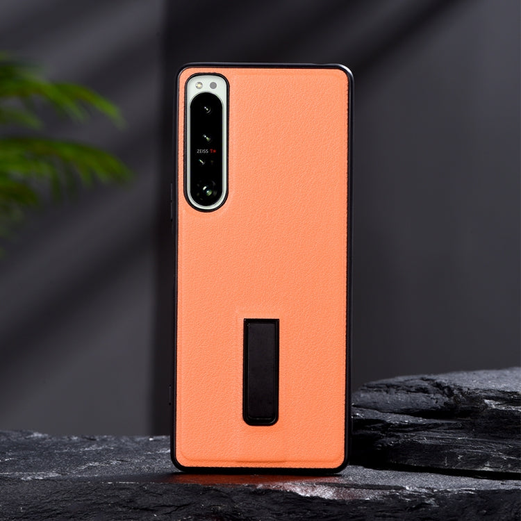 Custodia protettiva per telefono in PC + pelle con supporto in metallo, For Sony Xperia 10 IV, For Sony Xperia 1 IV, For Sony Xperia 5 III, For Sony Xperia 5 II, For Sony Xperia 10 III, For Sony Xperia 1 III