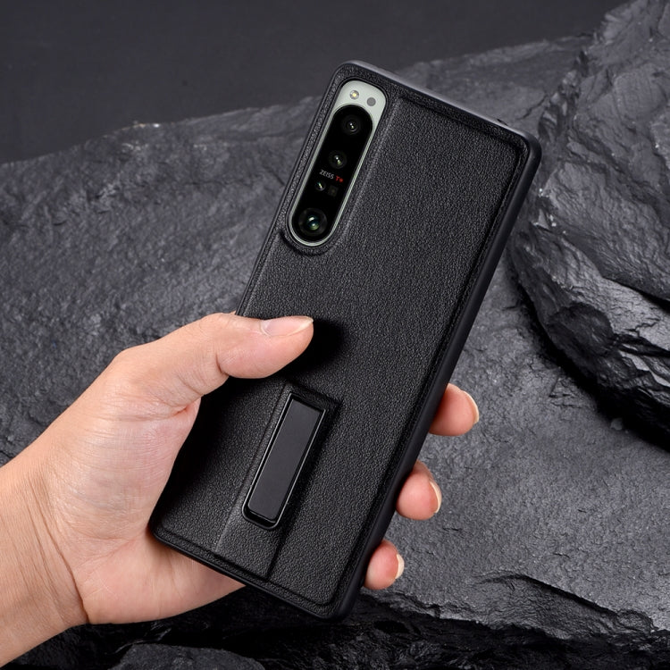 Custodia protettiva per telefono in PC + pelle con supporto in metallo, For Sony Xperia 10 IV, For Sony Xperia 1 IV, For Sony Xperia 5 III, For Sony Xperia 5 II, For Sony Xperia 10 III, For Sony Xperia 1 III