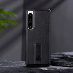 Custodia protettiva per telefono in PC + pelle con supporto in metallo, For Sony Xperia 10 IV, For Sony Xperia 1 IV, For Sony Xperia 5 III, For Sony Xperia 5 II, For Sony Xperia 10 III, For Sony Xperia 1 III