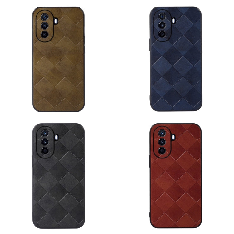 Custodia per telefono in PU scozzese intrecciata, For Huawei Enjoy 50/nova Y70/nova Y70 Plus