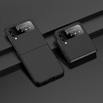 Custodia per telefono con sensazione di pelle per PC a iniezione di carburante a foro grande, For Samsung Galaxy Z Flip4, For Samsung Galaxy Z Fold4