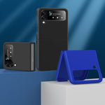 Custodia per telefono con sensazione di pelle per PC a iniezione di carburante a foro grande, For Samsung Galaxy Z Flip4, For Samsung Galaxy Z Fold4