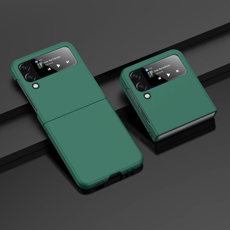 Custodia per telefono con sensazione di pelle per PC a iniezione di carburante a foro grande, For Samsung Galaxy Z Flip4, For Samsung Galaxy Z Fold4