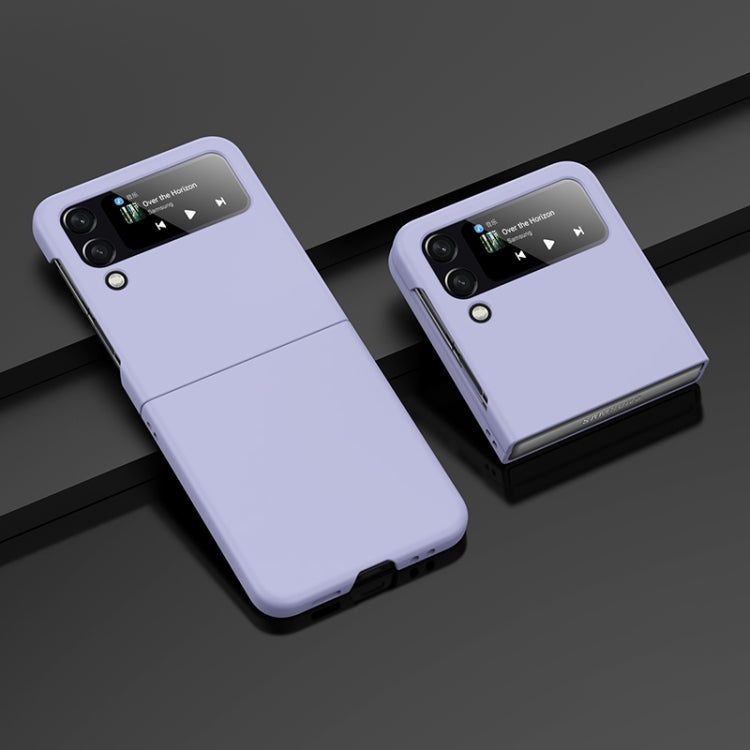 Custodia per telefono con sensazione di pelle per PC a iniezione di carburante a foro grande, For Samsung Galaxy Z Flip4, For Samsung Galaxy Z Fold4
