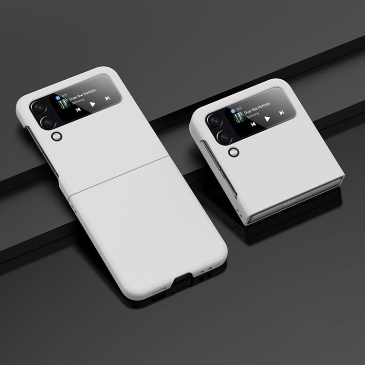 Custodia per telefono con sensazione di pelle per PC a iniezione di carburante a foro grande, For Samsung Galaxy Z Flip4, For Samsung Galaxy Z Fold4