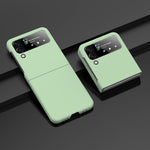 Custodia per telefono con sensazione di pelle per PC a iniezione di carburante a foro grande, For Samsung Galaxy Z Flip4, For Samsung Galaxy Z Fold4