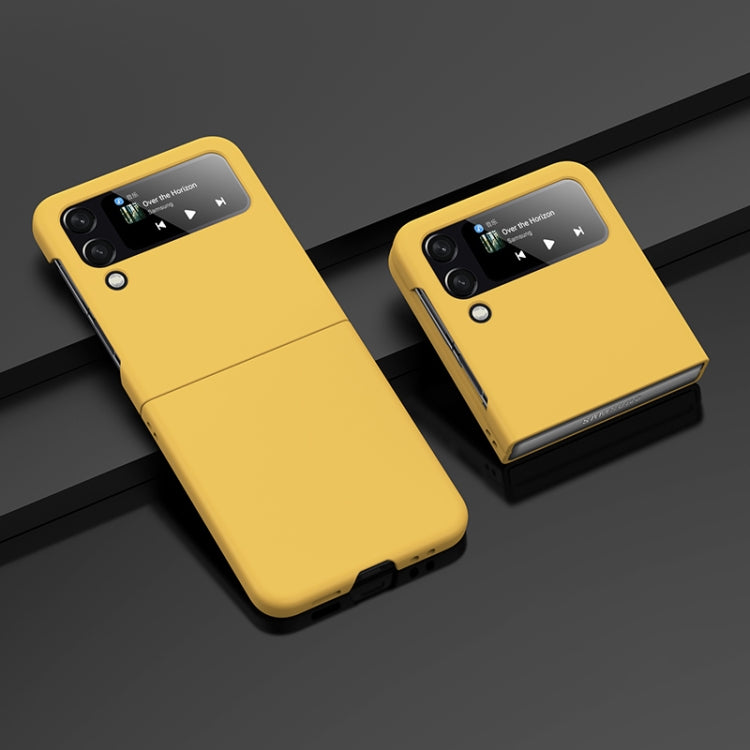 Custodia per telefono con sensazione di pelle per PC a iniezione di carburante a foro grande, For Samsung Galaxy Z Flip4, For Samsung Galaxy Z Fold4