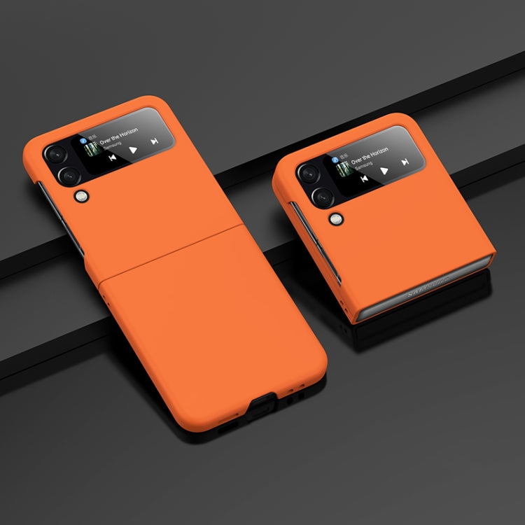 Custodia per telefono con sensazione di pelle per PC a iniezione di carburante a foro grande, For Samsung Galaxy Z Flip4, For Samsung Galaxy Z Fold4