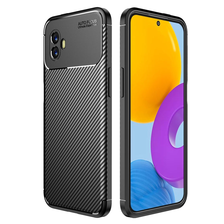 Custodia per telefono in TPU antiurto con trama in fibra di carbonio con foro preciso, For Xiaomi Poco M4 5G, For Samsung Galaxy Xcover6 Pro