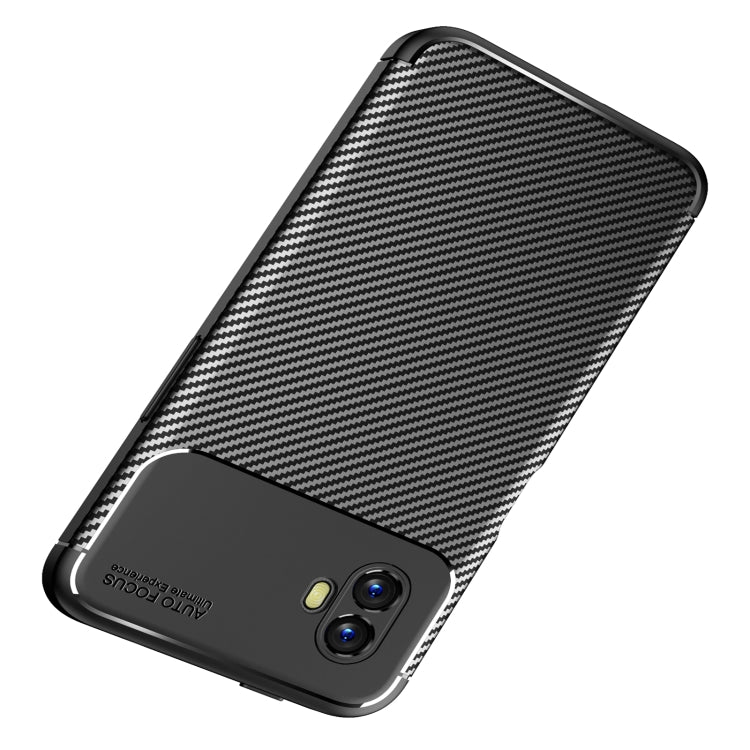 Custodia per telefono in TPU antiurto con trama in fibra di carbonio con foro preciso, For Xiaomi Poco M4 5G, For Samsung Galaxy Xcover6 Pro