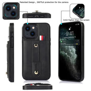 Custodia per cellulare in pelle con cavalletto da polso, For iPhone 13 mini, For iPhone 13, For iPhone 13 Pro, For iPhone 13 Pro Max