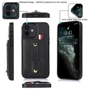 Custodia per cellulare in pelle con cavalletto da polso, For iPhone 12 mini, For iPhone 12 / 12 Pro, For iPhone 12 Pro Max, For iPhone 11
