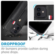 Custodia per cellulare in pelle con cavalletto da polso, For iPhone 12 mini, For iPhone 12 / 12 Pro, For iPhone 12 Pro Max, For iPhone 11