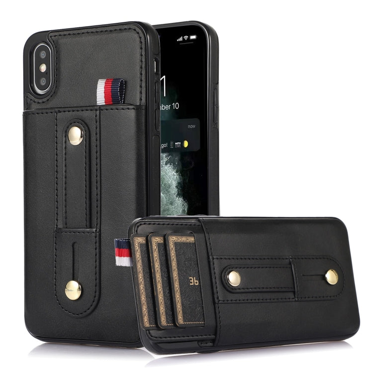 Custodia per cellulare in pelle con cavalletto da polso, For iPhone XS Max, For iPhone SE 2022 / 2020 / 8 / 7, For iPhone 7 Plus / 8 Plus