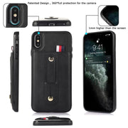 Custodia per cellulare in pelle con cavalletto da polso, For iPhone XS Max, For iPhone SE 2022 / 2020 / 8 / 7, For iPhone 7 Plus / 8 Plus