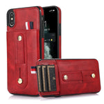 Custodia portafoglio in pelle con cavalletto per iPhone 8 Plus