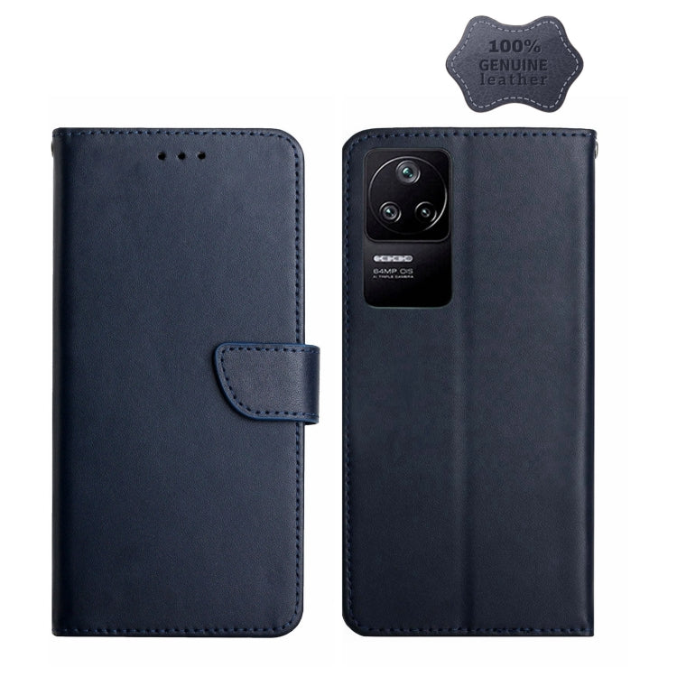 Custodia per telefono flip orizzontale in vera pelle a prova di impronte digitali, For Xiaomi Poco F4 5G, For Xiaomi Poco X4 GT