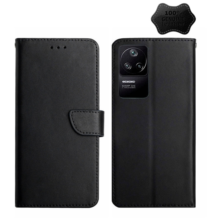Custodia per telefono flip orizzontale in vera pelle a prova di impronte digitali, For Xiaomi Poco F4 5G, For Xiaomi Poco X4 GT