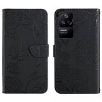 Custodia per cellulare in pelle goffrata con peonia a farfalla, For Xiaomi Poco F4 5G, For Xiaomi Poco X4 GT