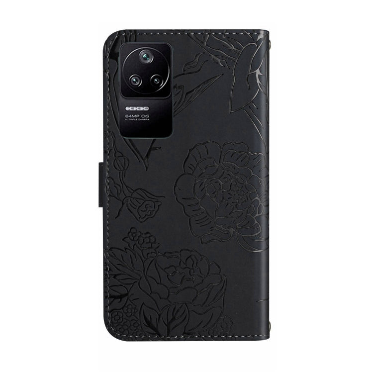 Custodia per cellulare in pelle goffrata con peonia a farfalla, For Xiaomi Poco F4 5G, For Xiaomi Poco X4 GT