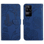 Custodia per cellulare in pelle goffrata con peonia a farfalla, For Xiaomi Poco F4 5G, For Xiaomi Poco X4 GT