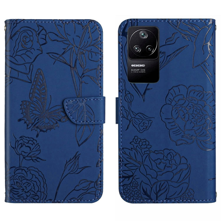 Custodia per cellulare in pelle goffrata con peonia a farfalla, For Xiaomi Poco F4 5G, For Xiaomi Poco X4 GT