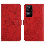 Custodia per cellulare in pelle goffrata con peonia a farfalla, For Xiaomi Poco F4 5G, For Xiaomi Poco X4 GT