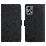 Custodia per cellulare in pelle goffrata con peonia a farfalla, For Xiaomi Poco F4 5G, For Xiaomi Poco X4 GT