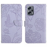 Custodia per cellulare in pelle goffrata con peonia a farfalla, For Xiaomi Poco F4 5G, For Xiaomi Poco X4 GT