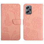 Custodia per cellulare in pelle goffrata con peonia a farfalla, For Xiaomi Poco F4 5G, For Xiaomi Poco X4 GT