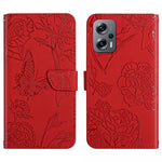 Custodia per cellulare in pelle goffrata con peonia a farfalla, For Xiaomi Poco F4 5G, For Xiaomi Poco X4 GT